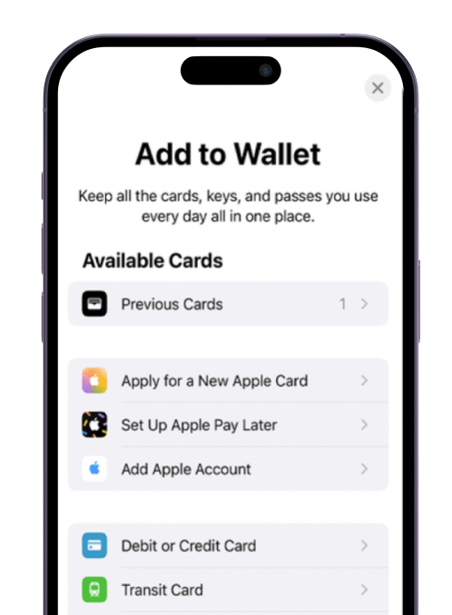 Apple Pay Add to wallet